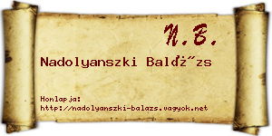 Nadolyanszki Balázs névjegykártya